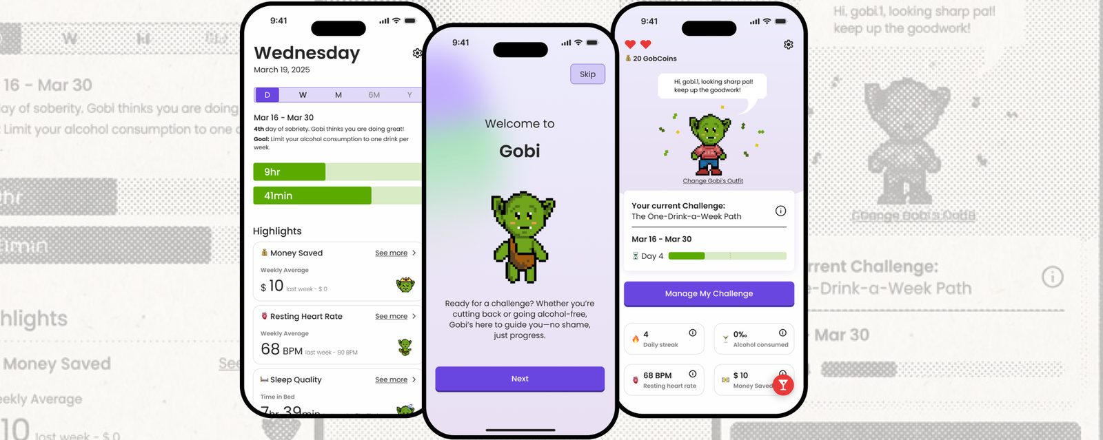 Gobi sobriety app — hero