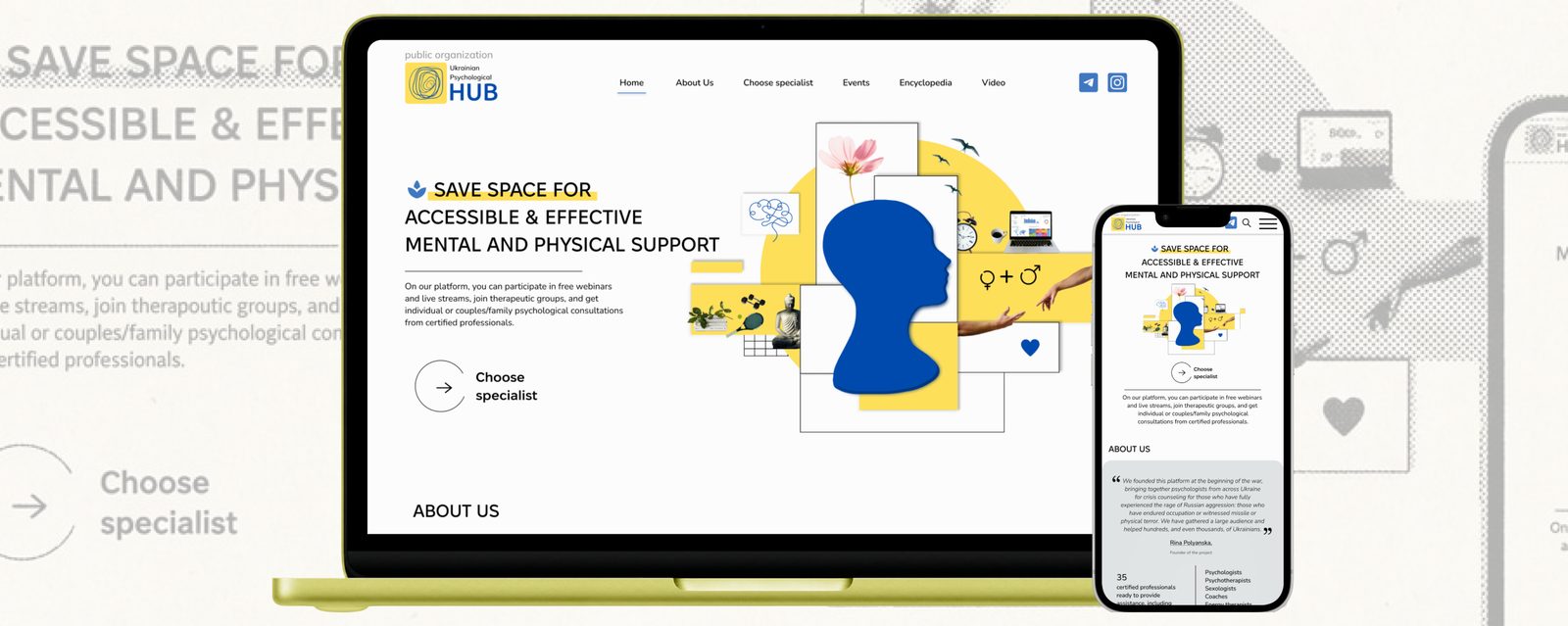 Ukrainian Psychological Hub redesign — hero